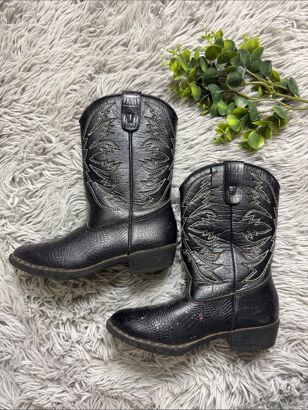 smartfit Black Western Cowboy Boots size 11.5